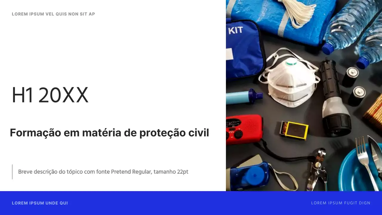 Formação simples de proteção civil em azul-marinho e preto
