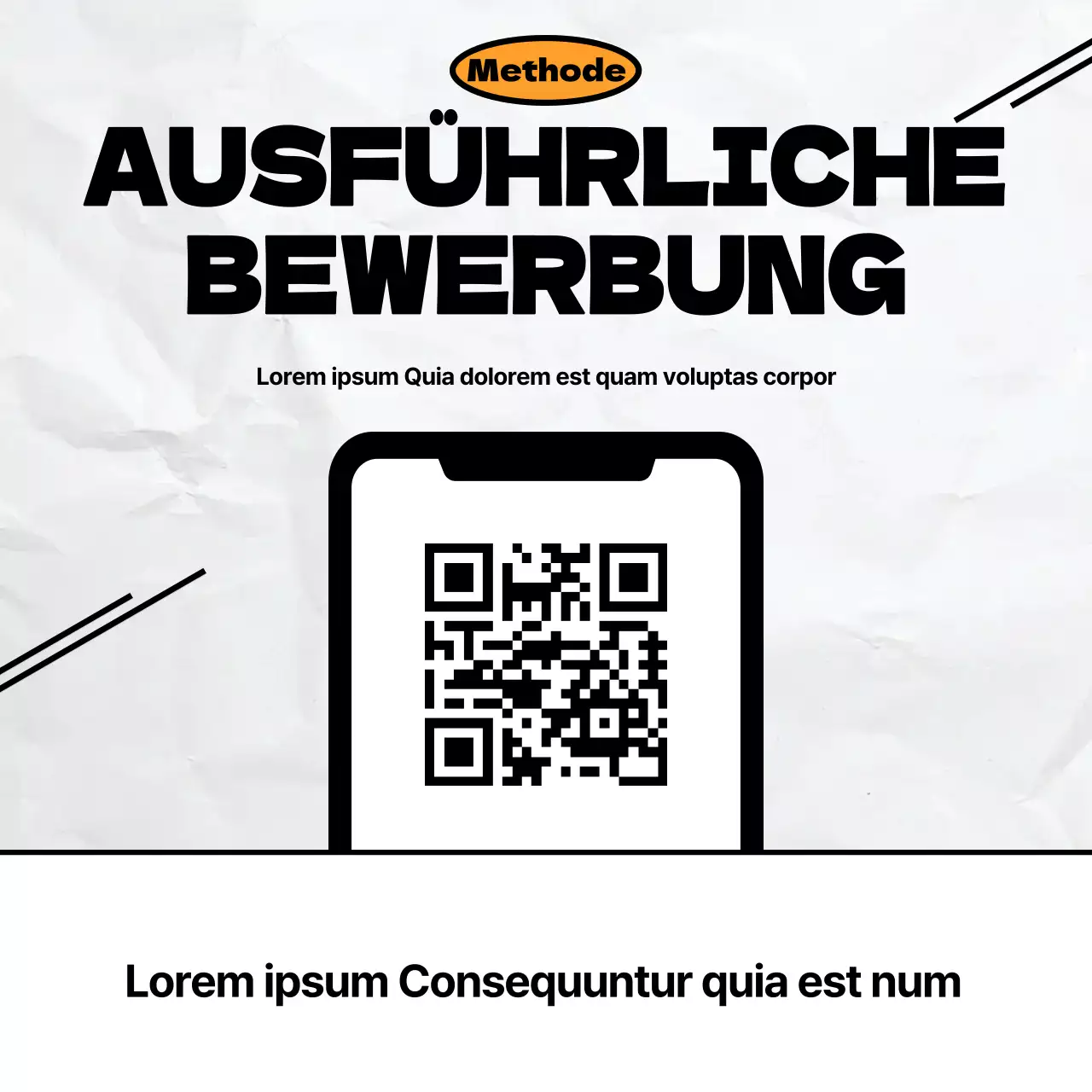 Minimalistische Werbeanzeige eines Fußballvereins in Schwarz und Orange