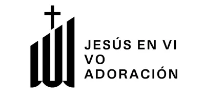 Logotipo tipográfico religioso con ilustración sencilla de un edificio