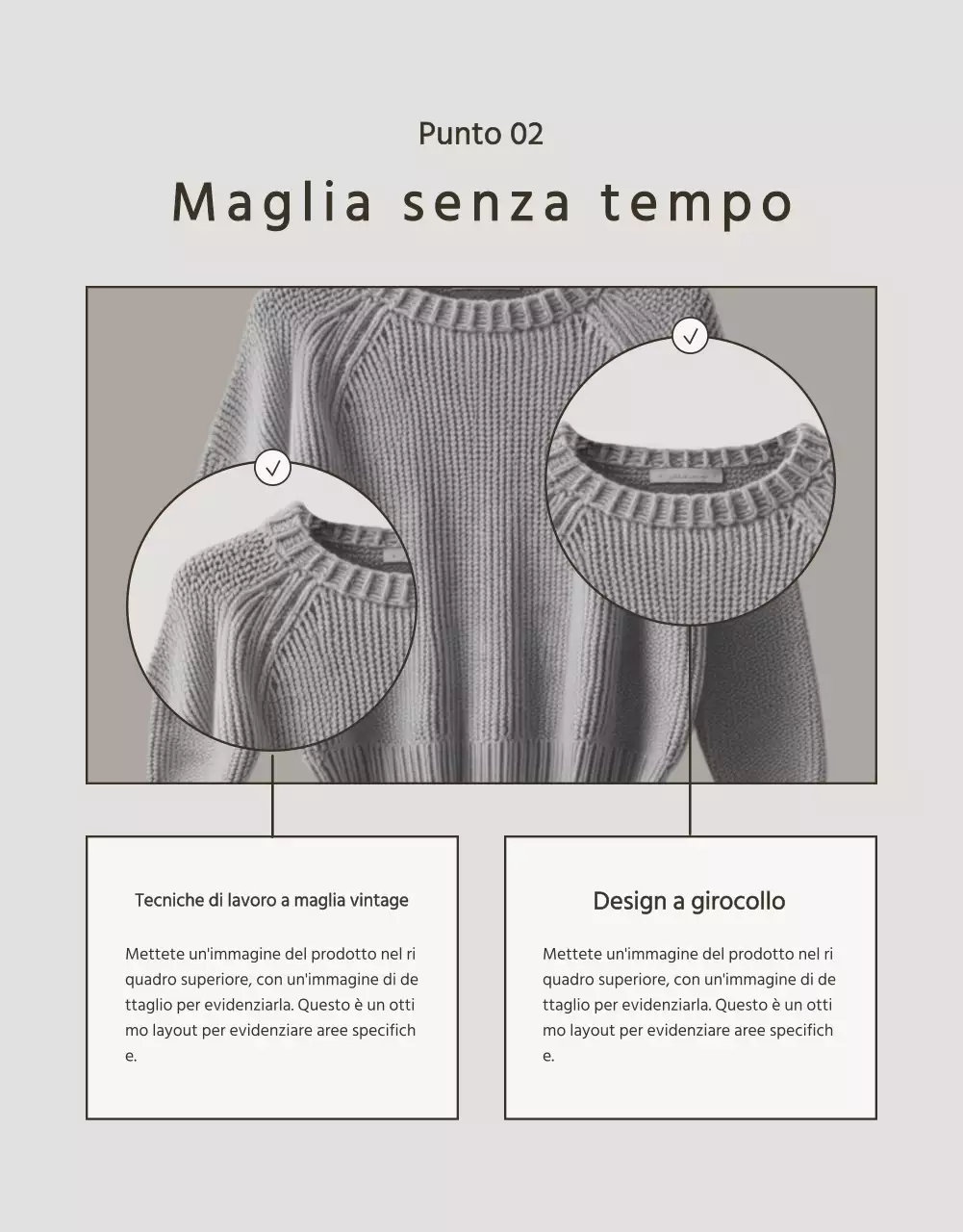 Annuncio di maglieria invernale moderna in beige e marrone