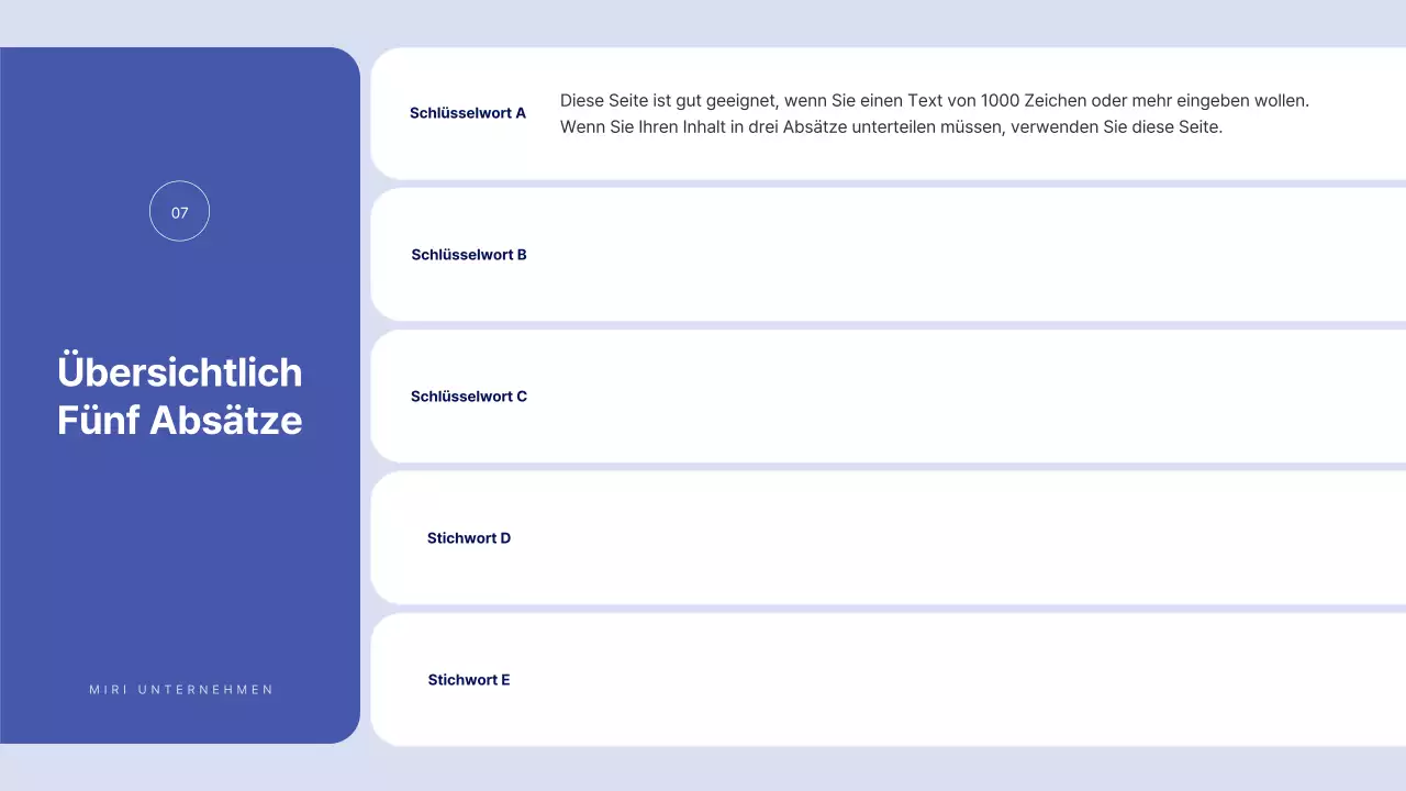 Einfacher Text in Blau für einen Bericht, über den man viel schreiben kann