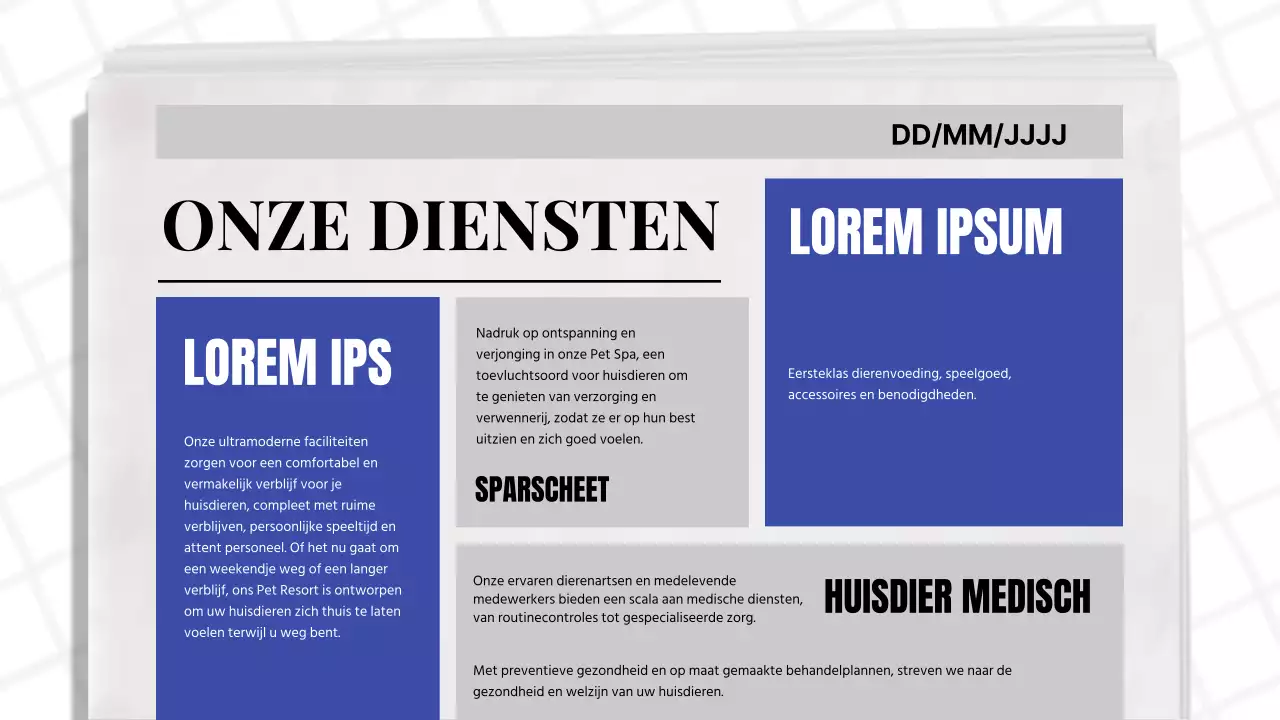 Blauw en Zwart Klassiek Kranten Thema Bedrijfsrapport