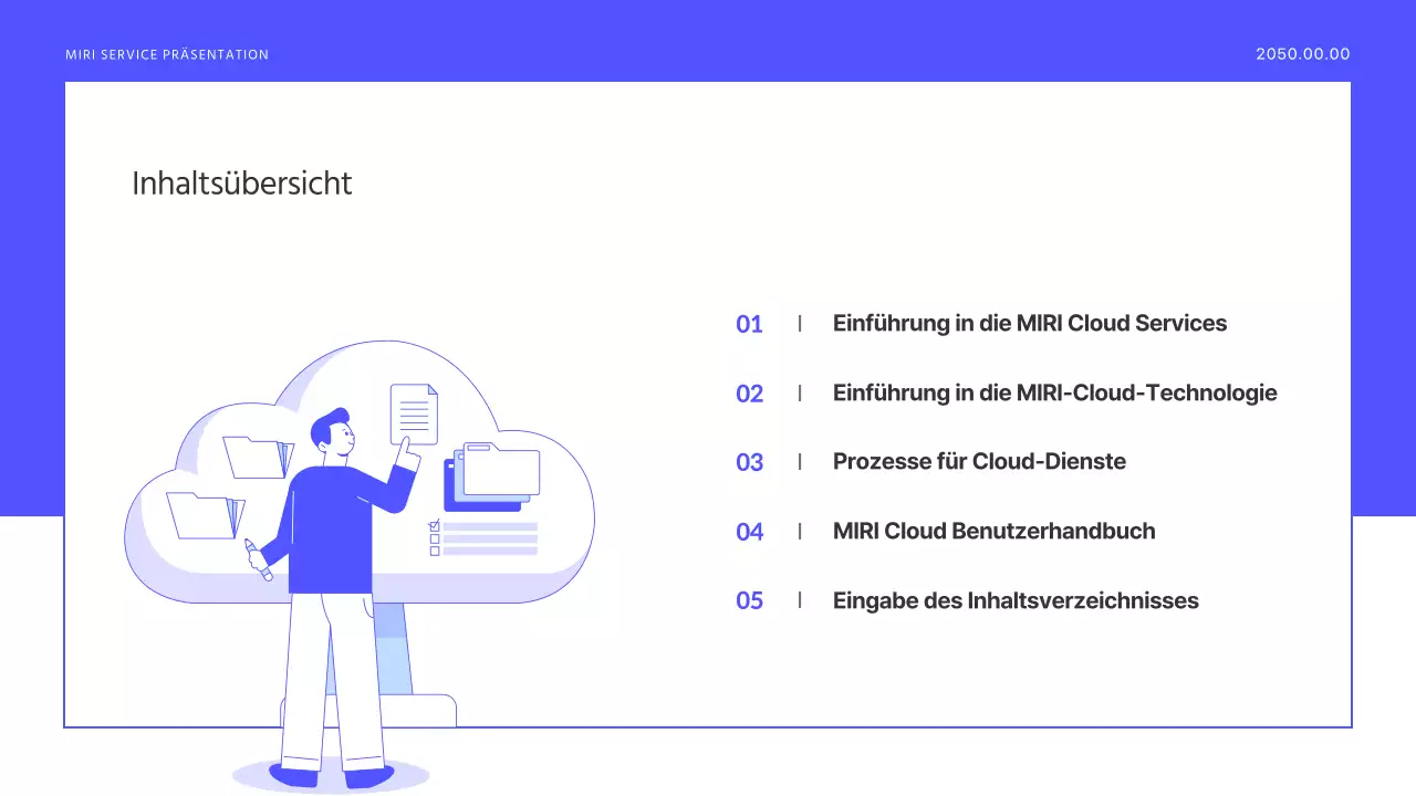 Ein einfacher, violetter Prospekt für Unternehmensdienstleistungen
