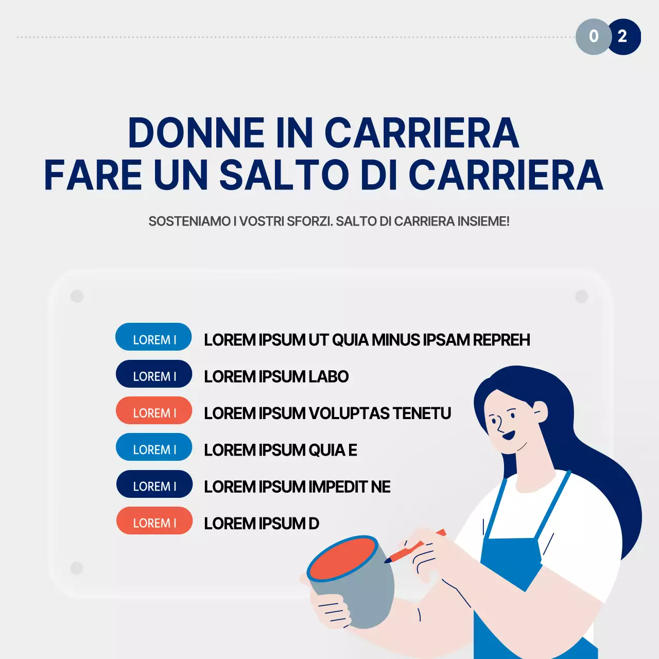 Informazioni sul programma di sostegno all'occupazione femminile Red and Blue Simple Career