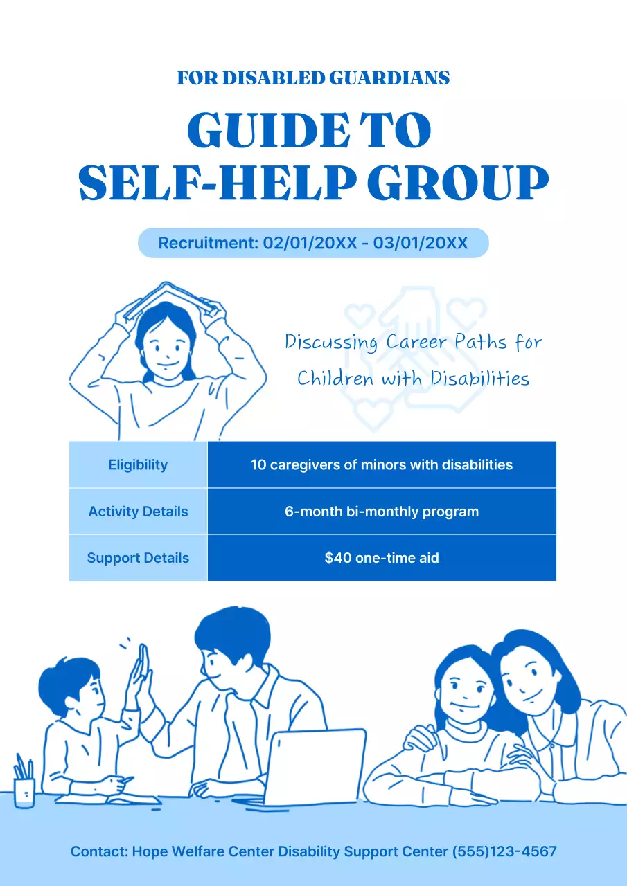 Blue Simple Disability Guide Poster