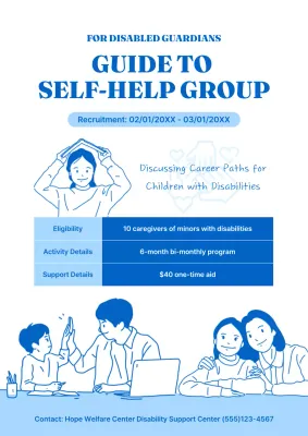 Blue Simple Disability Guide Poster