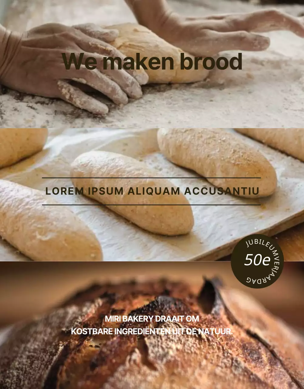 Promoot een modern bakkerij-evenement in zwart en beige