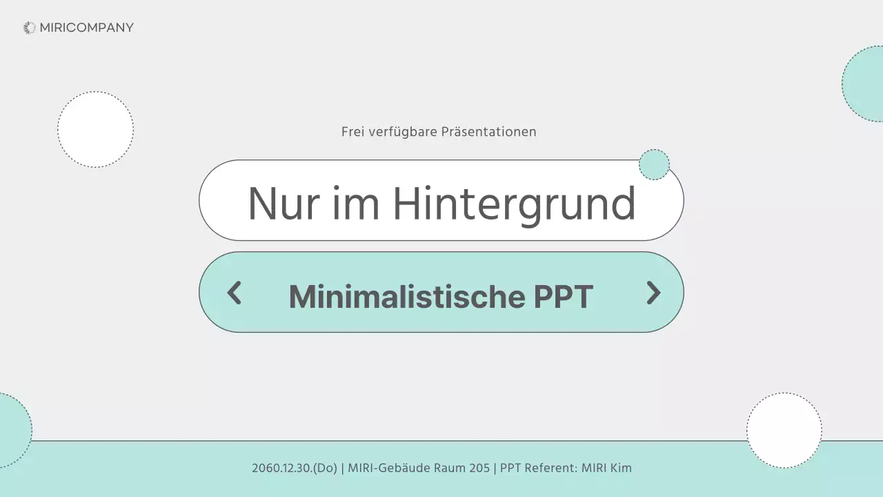 Präsentationen mit einfachem grauem und mintfarbenem Hintergrund