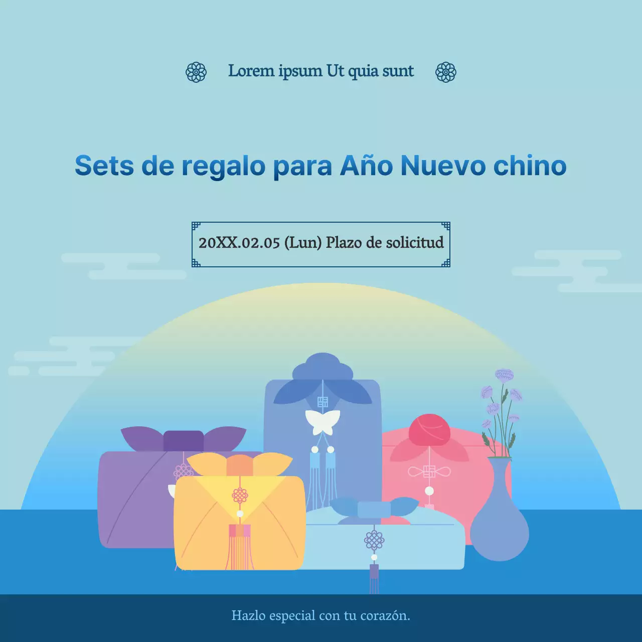 Promover la tradicional exposición de regalos azules y azul marino del Año Nuevo Lunar