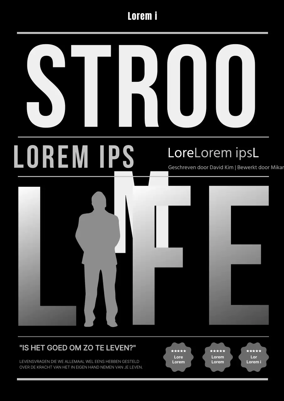 Moderne zelfhulpboekomslag in zwart en grijs