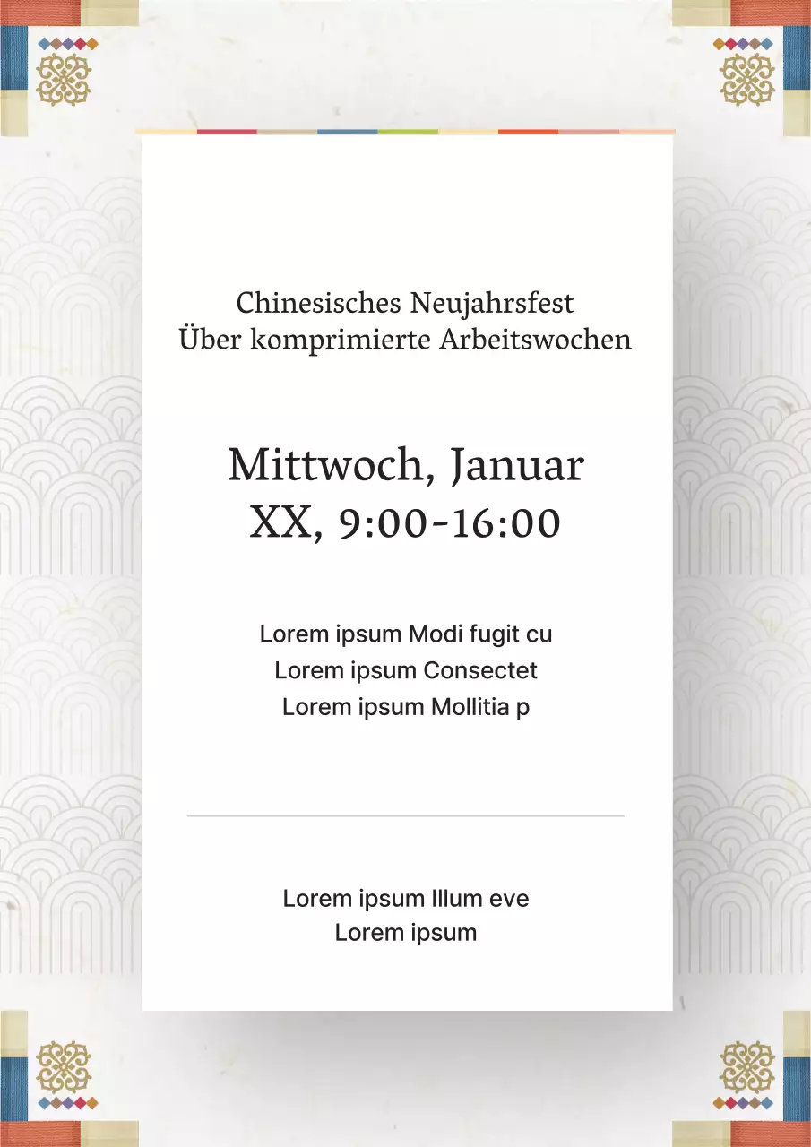 Traditionelle beige Lunar New Year Feiertag Schließung Ankündigung