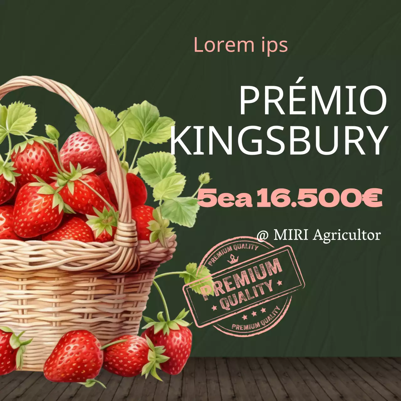 Promover a venda de morangos simples em vermelho e verde