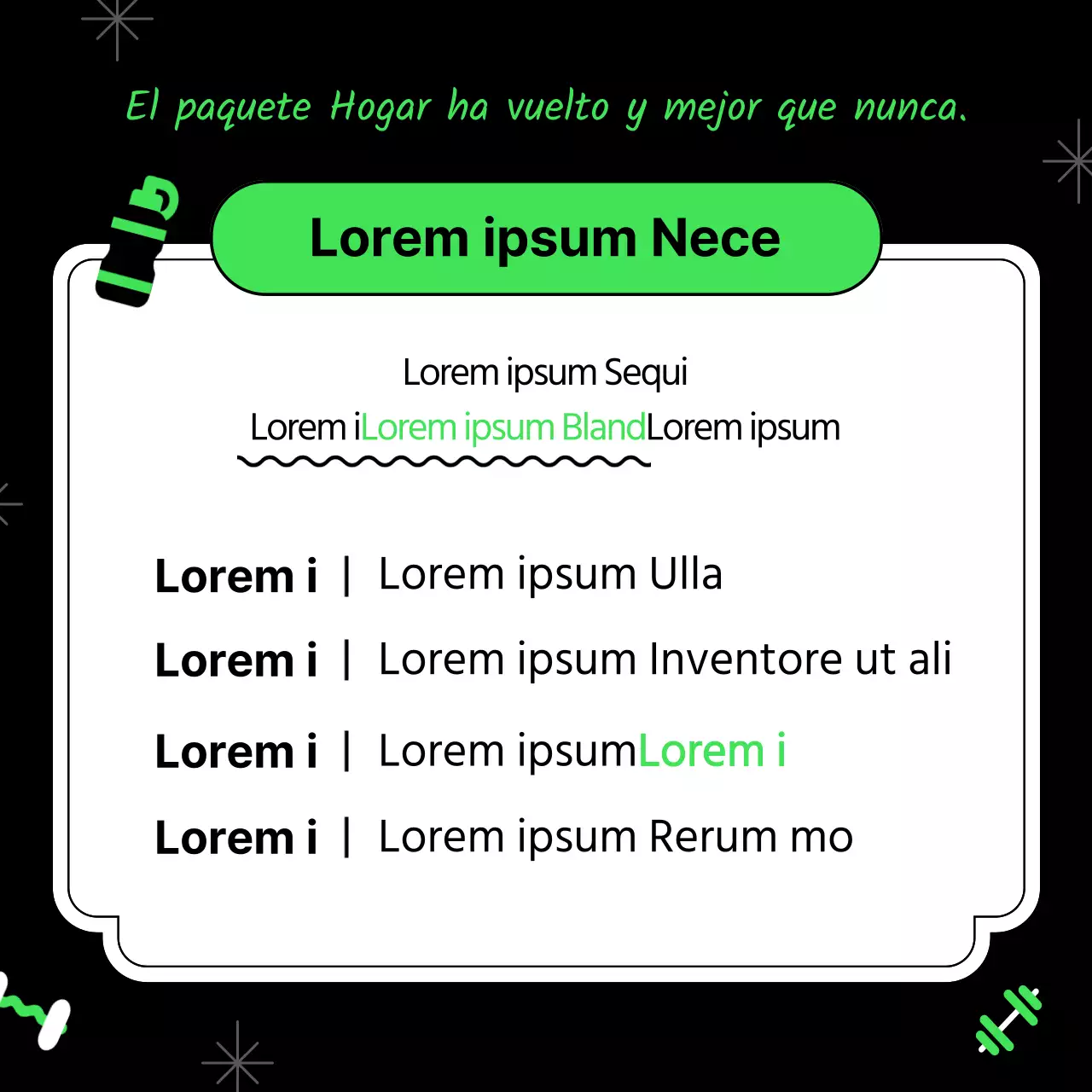 Recluta seguidores para un entrenamiento en casa kitsch en neón y negro