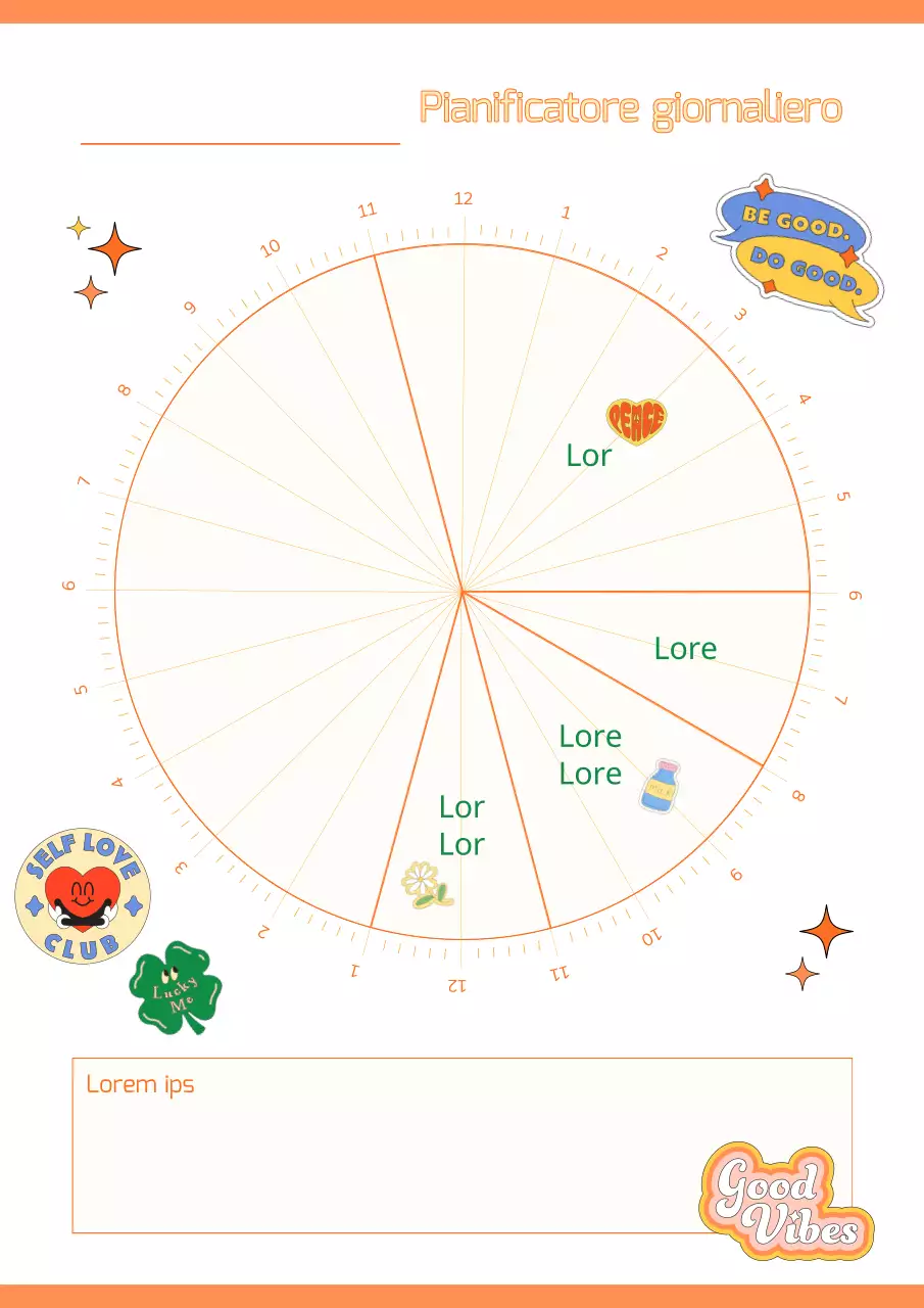 Simpatica agenda rotonda in arancione e avorio