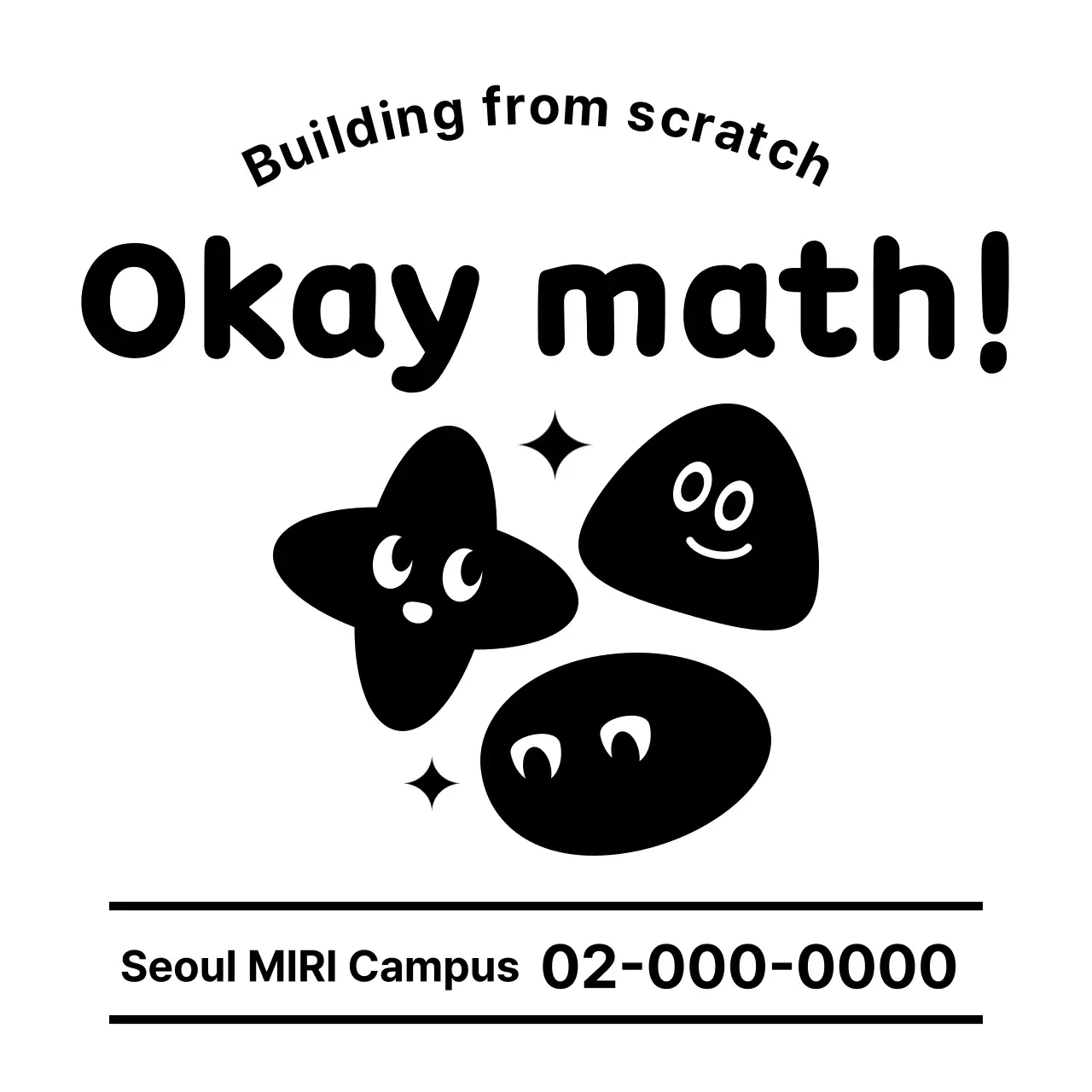 Design a math school with cute shaped characters