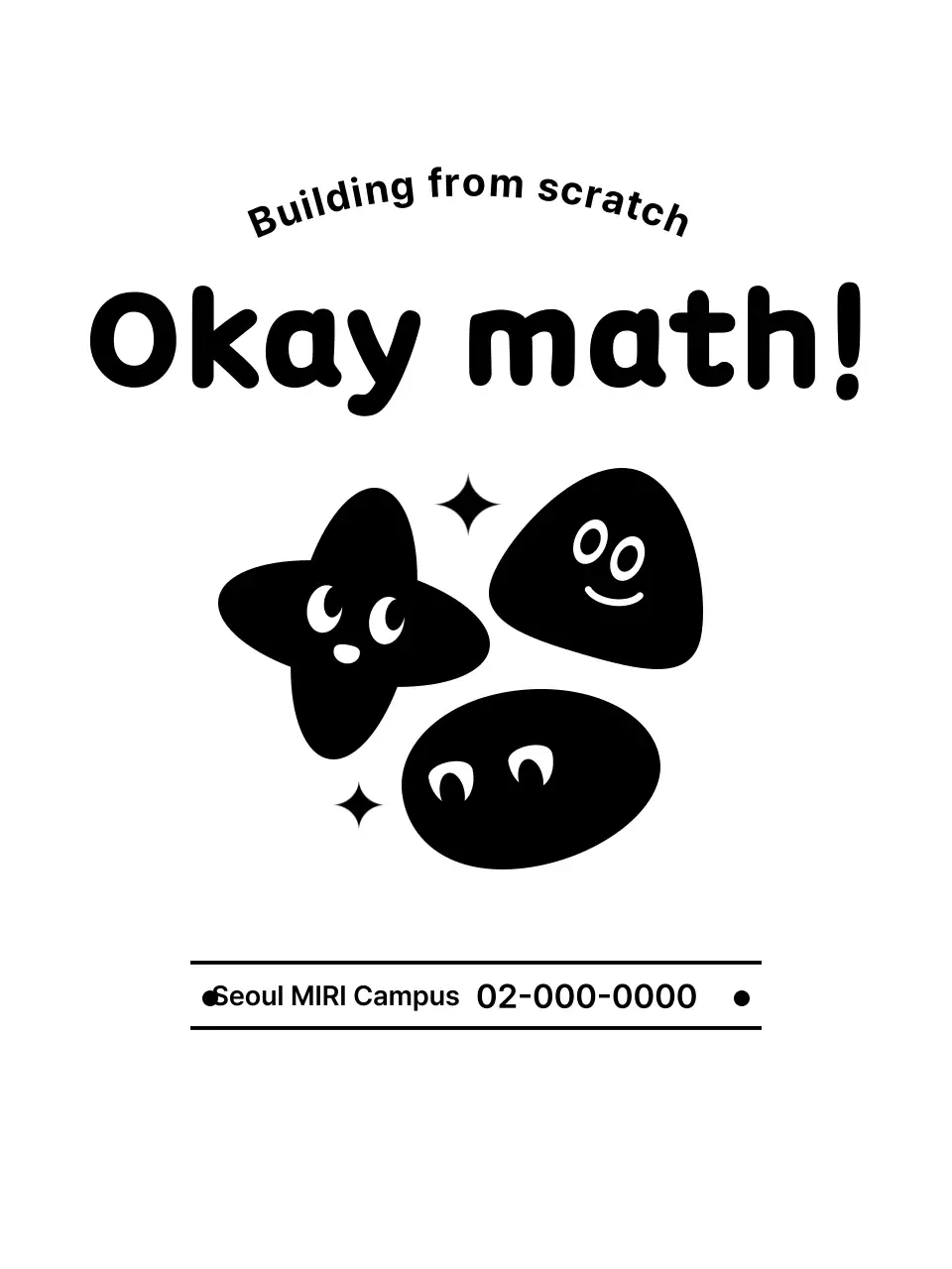 Design a math school with cute shaped characters