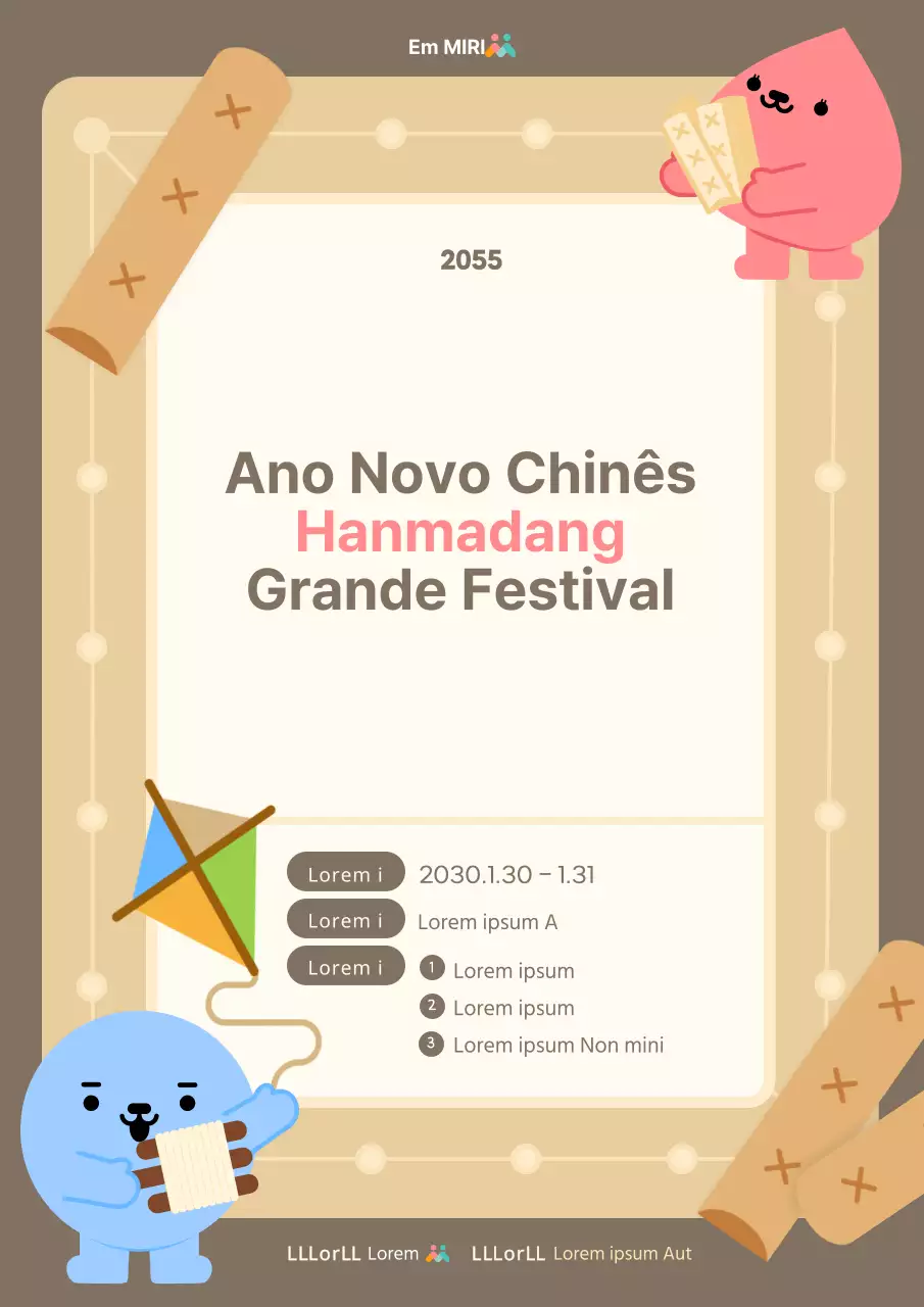 Promover um festival de Ano Novo Lunar castanho e acolhedor