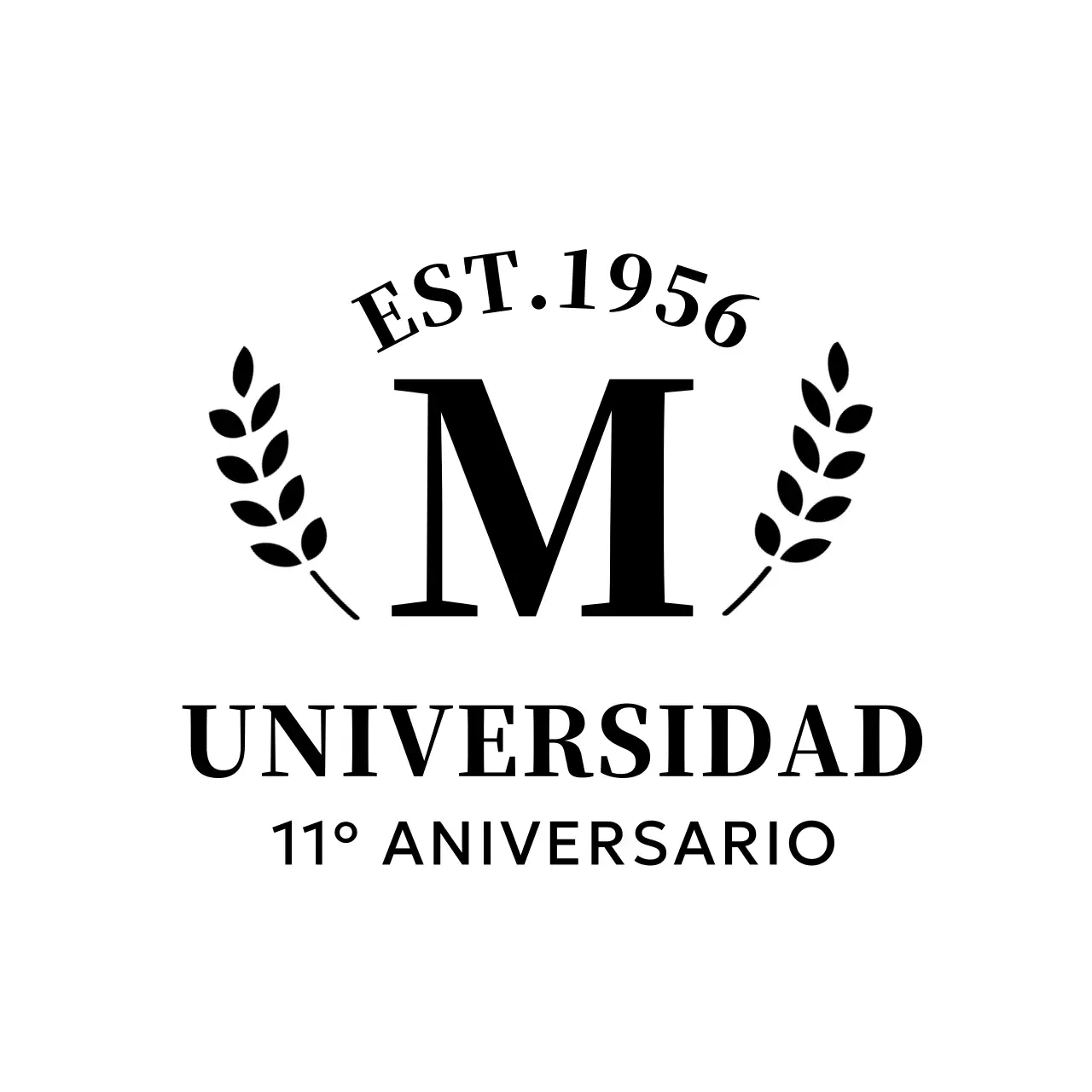 Concepto sencillo de souvenir universitario con logotipo de laurel
