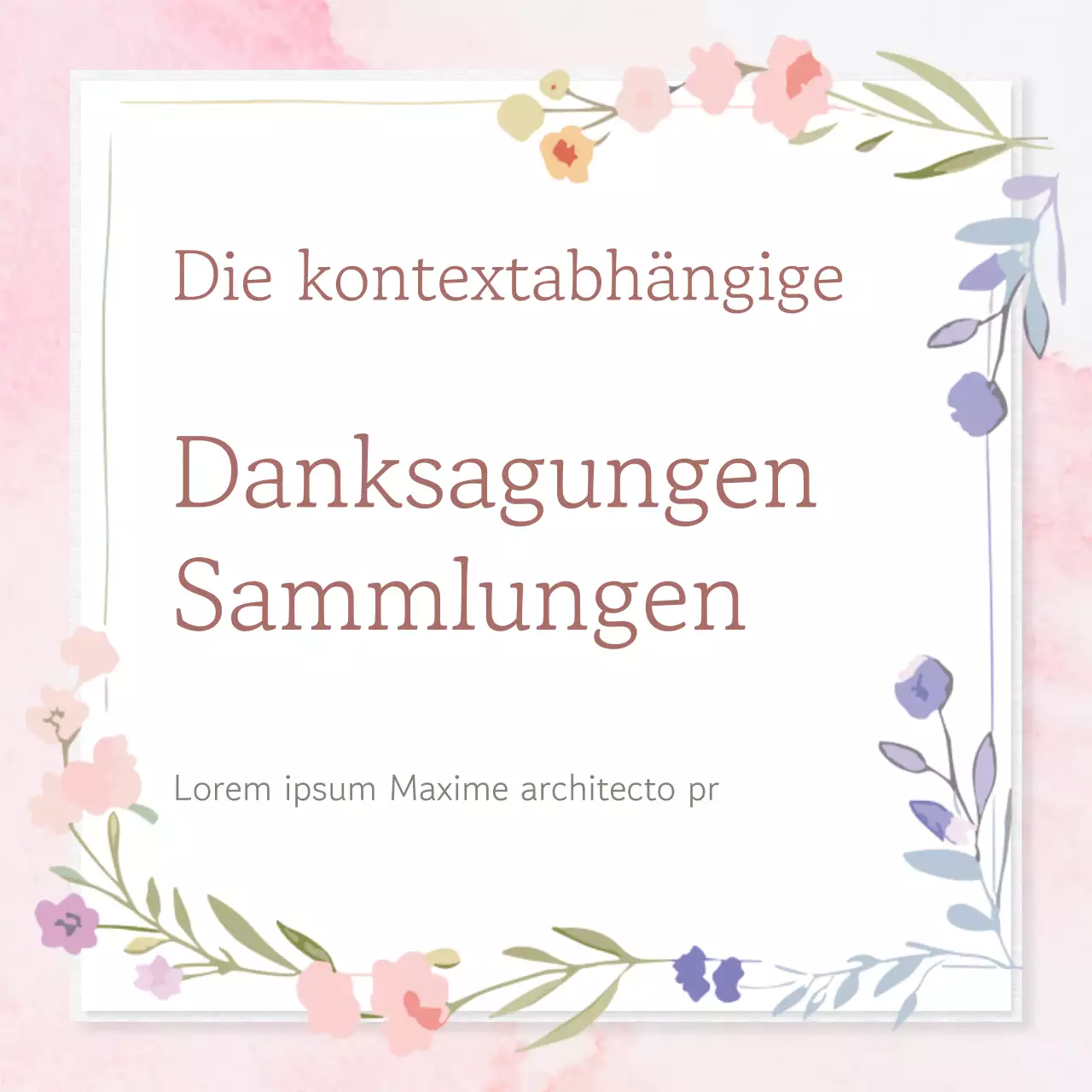 Ein süßer Dankesbrief mit rosa Hintergrund