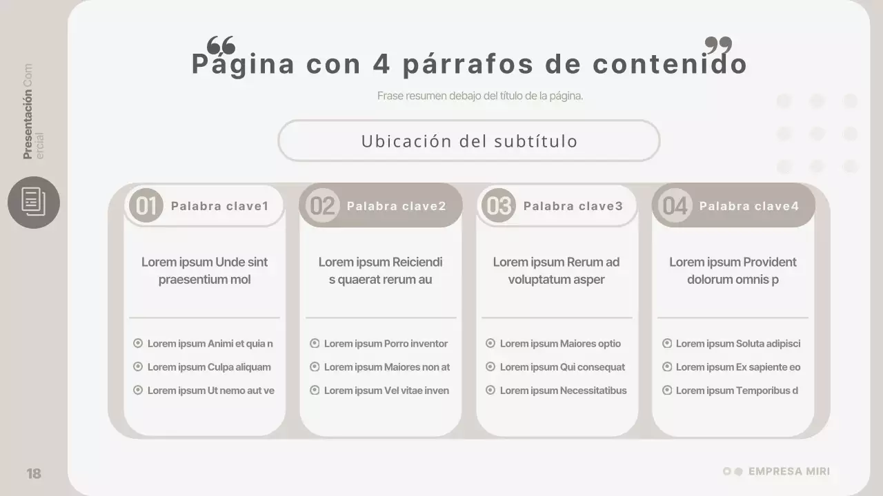 Una presentación de empresa sencilla y de color beige