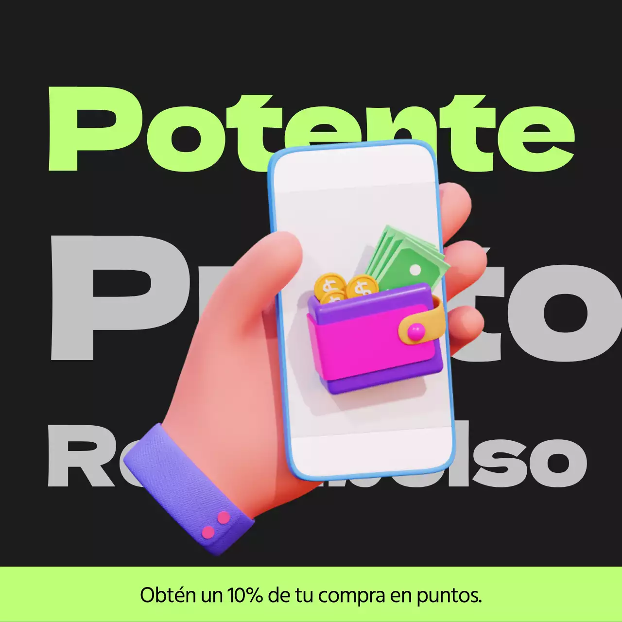 Cyberpunk points payback post en negro y verde lima