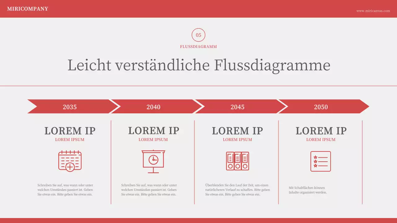 Minimalistische Nummerierungspräsentation in Elfenbeinrot