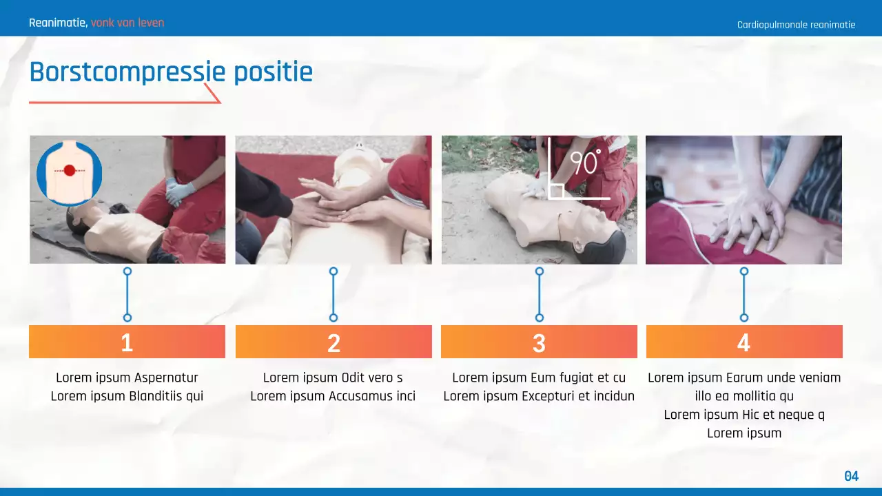 Eenvoudig reanimatiemateriaal in blauw