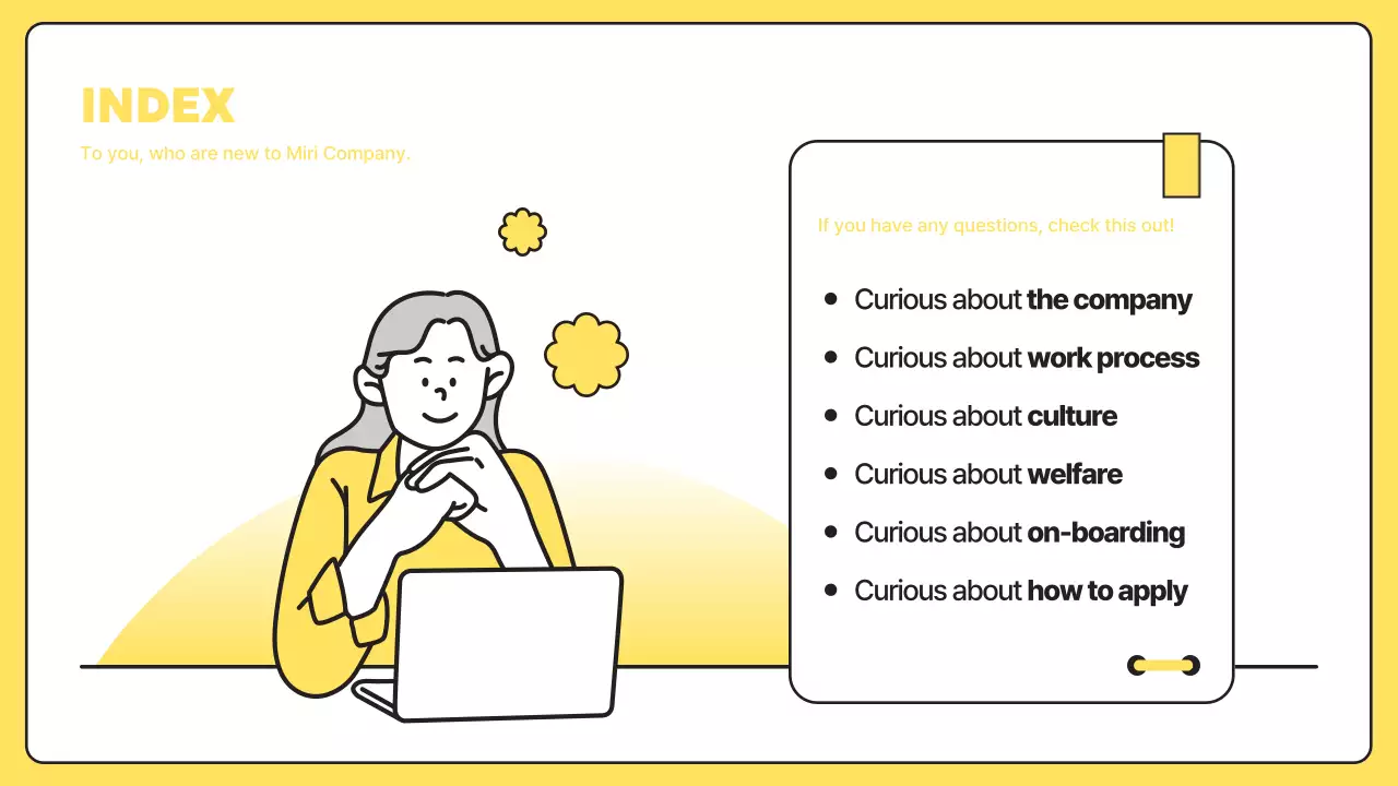 옐로우 모던 온보딩 가이드 프레젠테이션