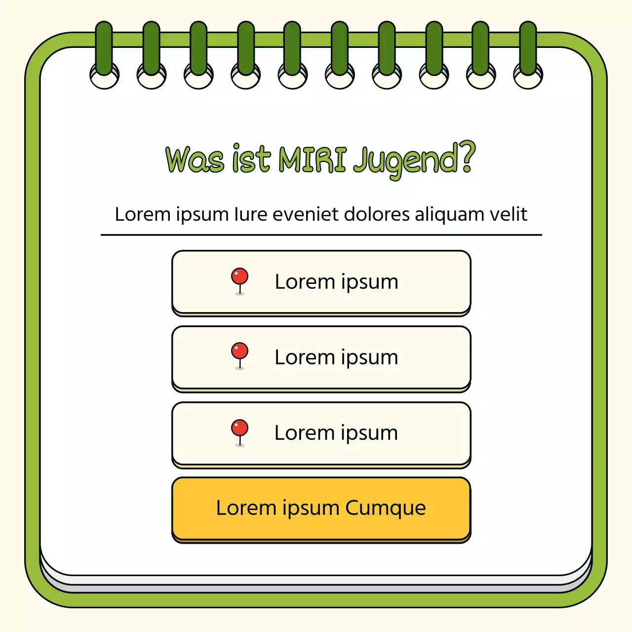 Ein einfaches gelbes und grünes Rekrutierungsfeld