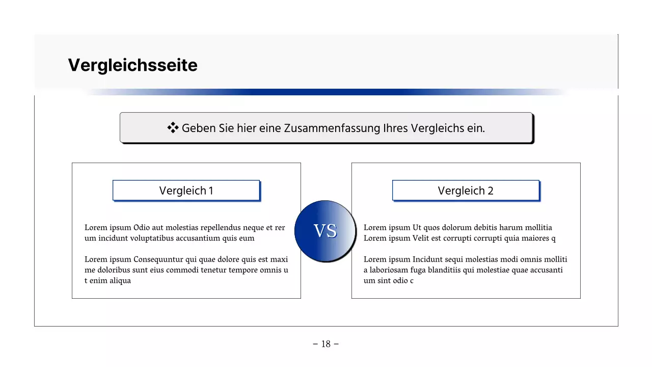 Basisbericht zum Ausdrucken in Marineblau und Grau