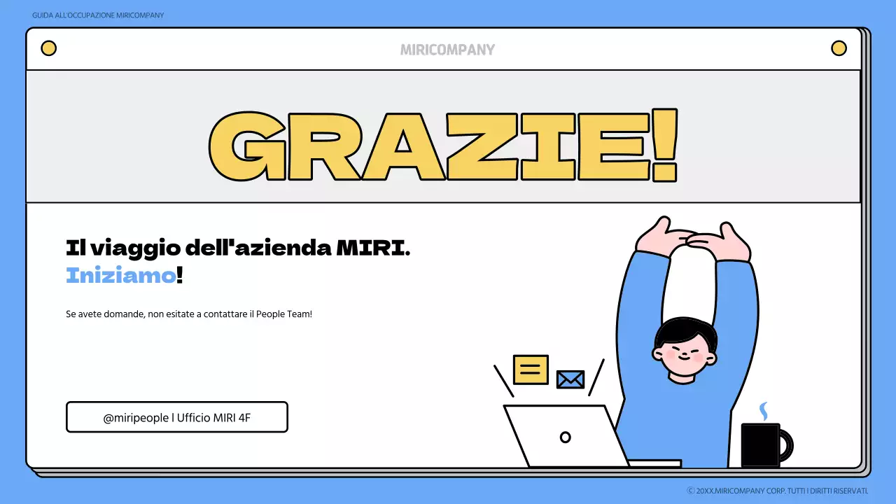 Materiale di formazione del libro di onboarding blu e giallo