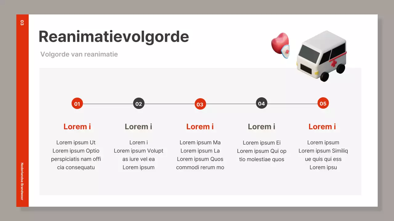 Eenvoudig rood en bruin reanimatiemateriaal