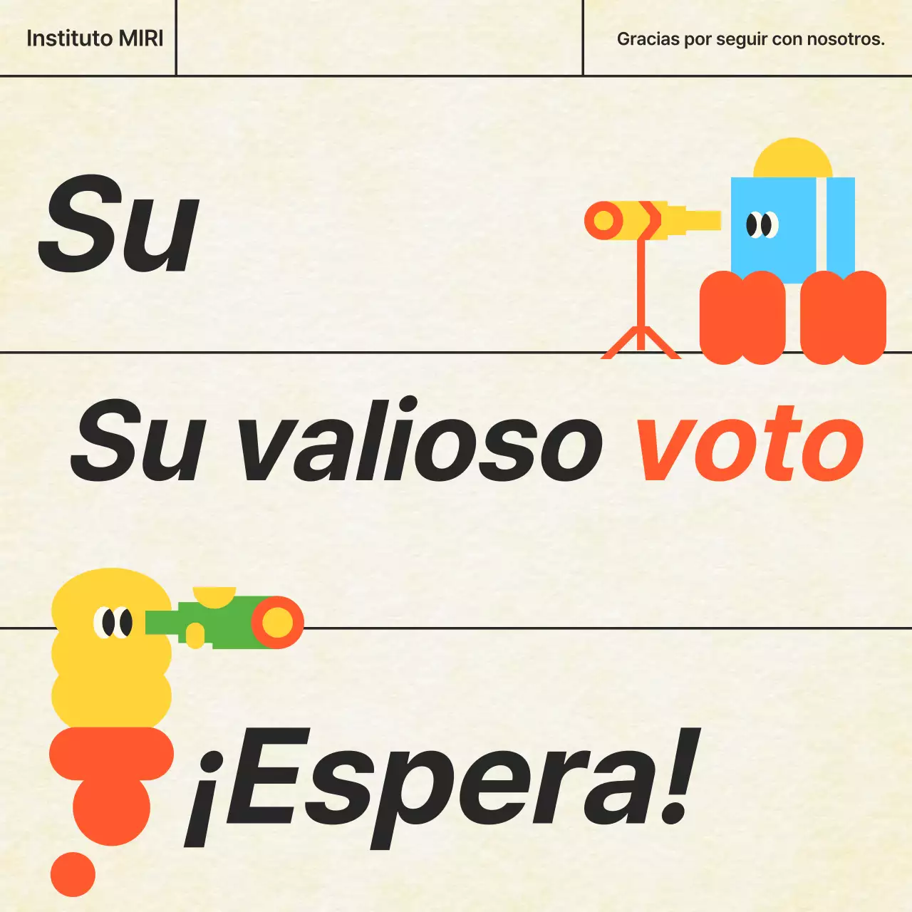 Promover el voto del sindicato estudiantil marfil y naranja