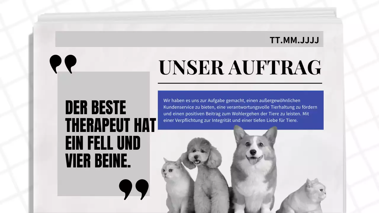 Blau und Schwarz Klassisches Zeitungsmotiv Geschäftsbericht