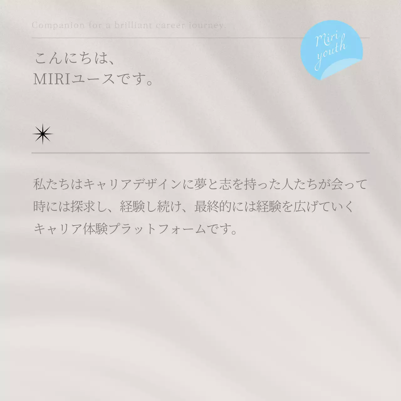 青 シンプル キャリア パンフレット Instagram カルーセル