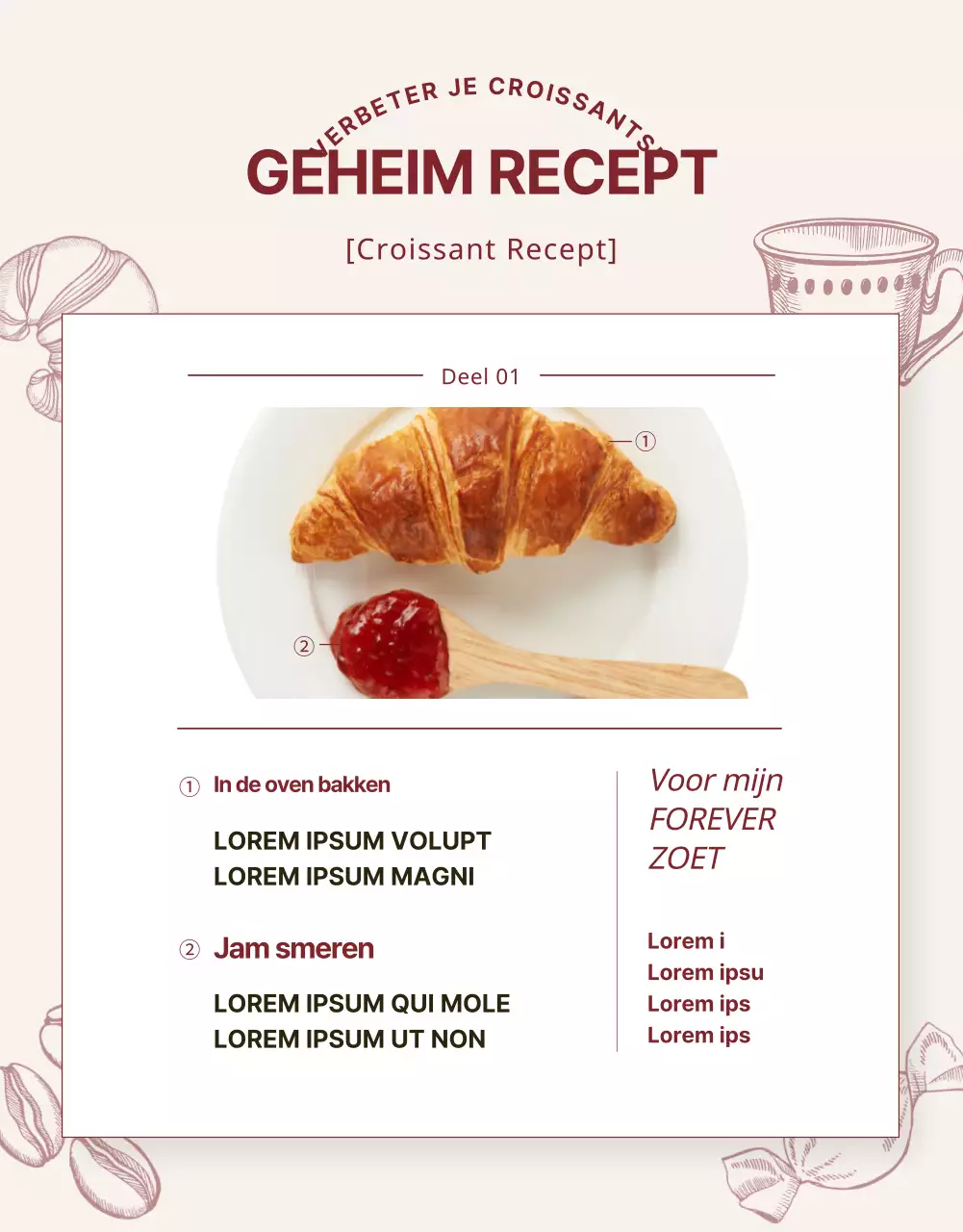 Promoot een modern bakkerij-evenement in zwart en beige