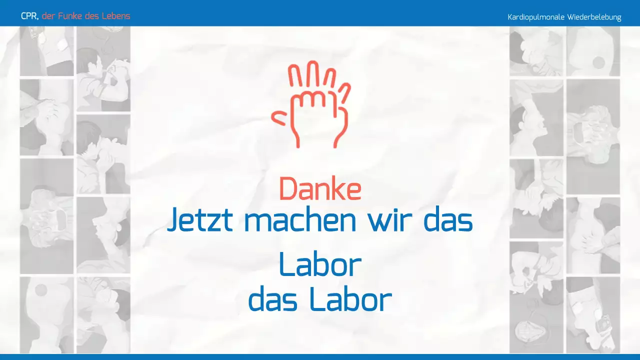 Einfache CPR-Schulungsmaterialien in Blau