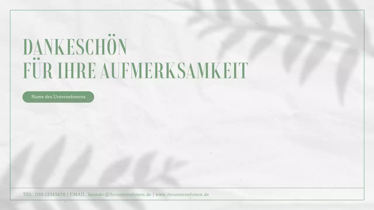 Weißes und grünes Geschäftsberichtsmaterial zum Thema Natur