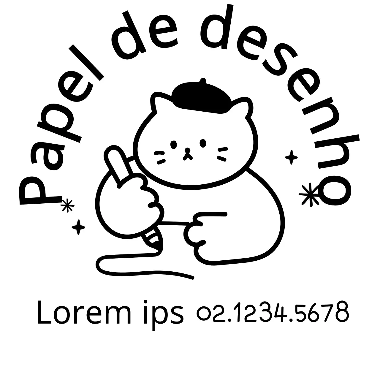 Promoção da escola de arte com ilustrações de gatos giros