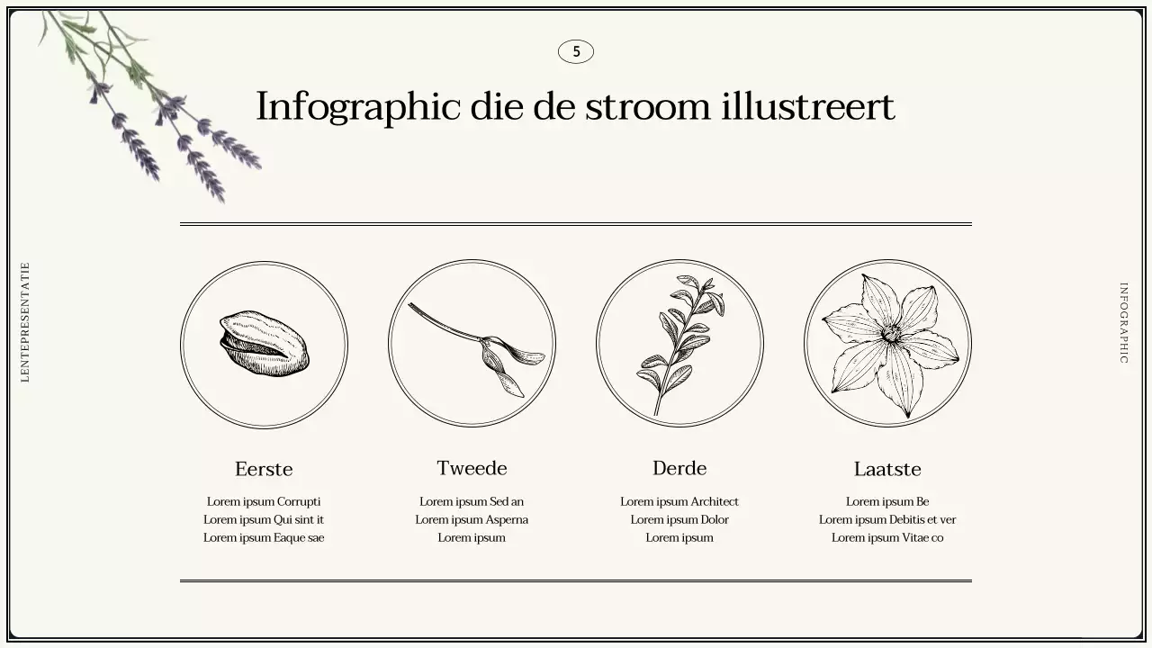 Vintage lentebloemen in ivoorkleurig ontwerpvoorstel