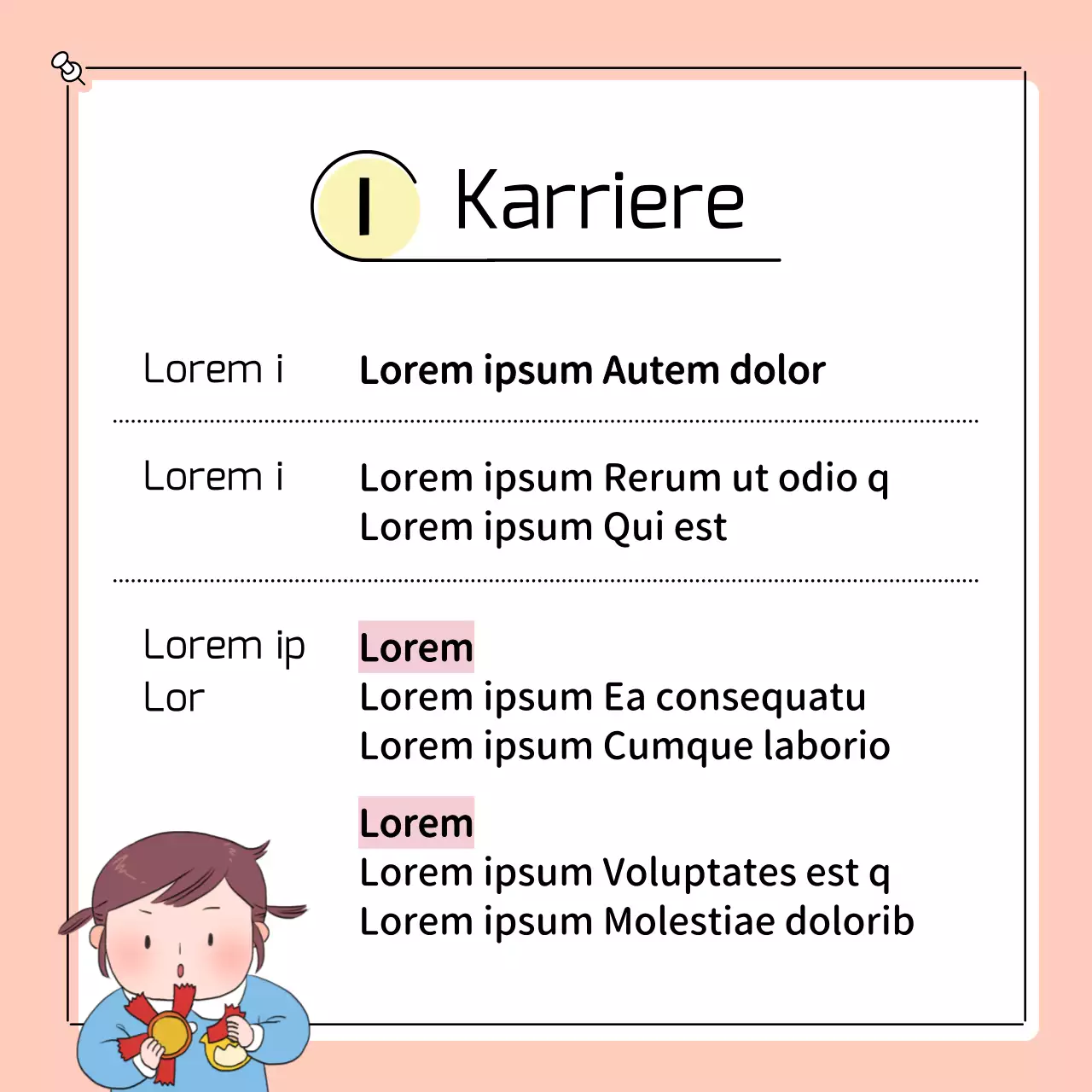 Niedliche Vorschul-Kleinanzeigen in Gelb und Rosa