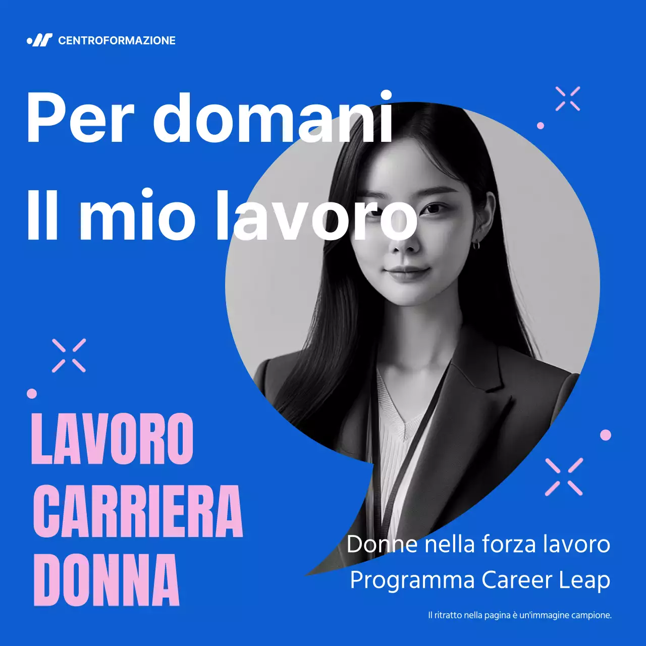 Promuovere il moderno programma Women's Career Leap blu e rosa