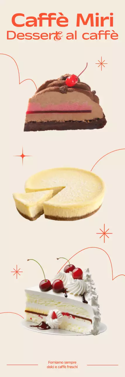 Promuovere le bevande da dessert del caffè con accenti arancioni