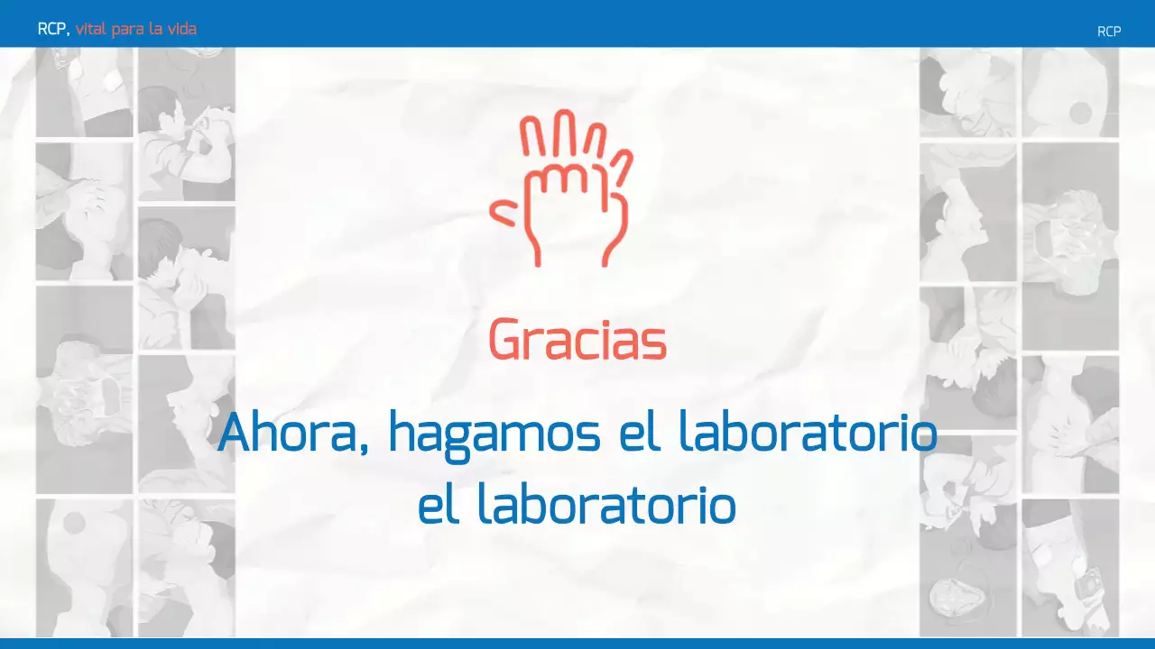 Material de formación en RCP simple de color azul