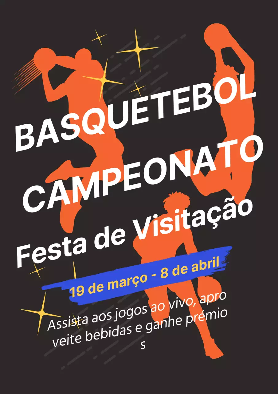 Recrutamento de basquetebol laranja e retro