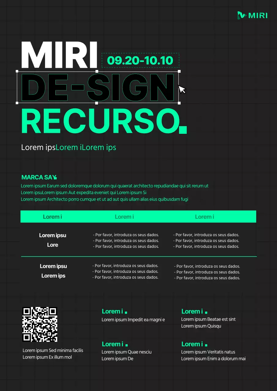 Preto e verde, anúncio de emprego de equipa de design de marca simples