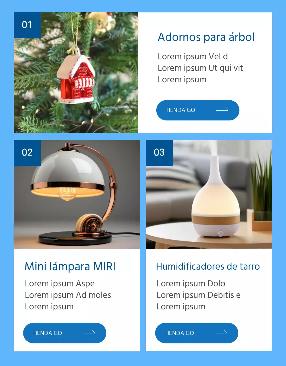 Promover la ropa de invierno moderna en azul y azul claro