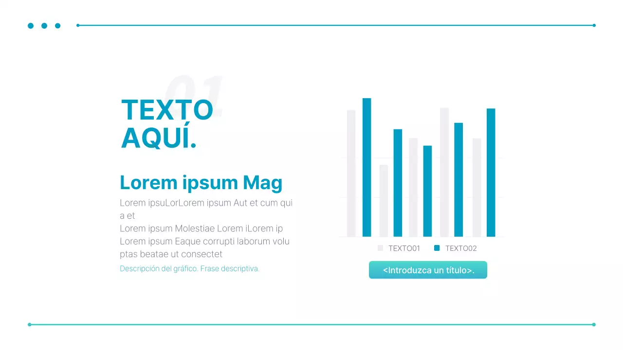 Una sencilla presentación comercial en azul y menta