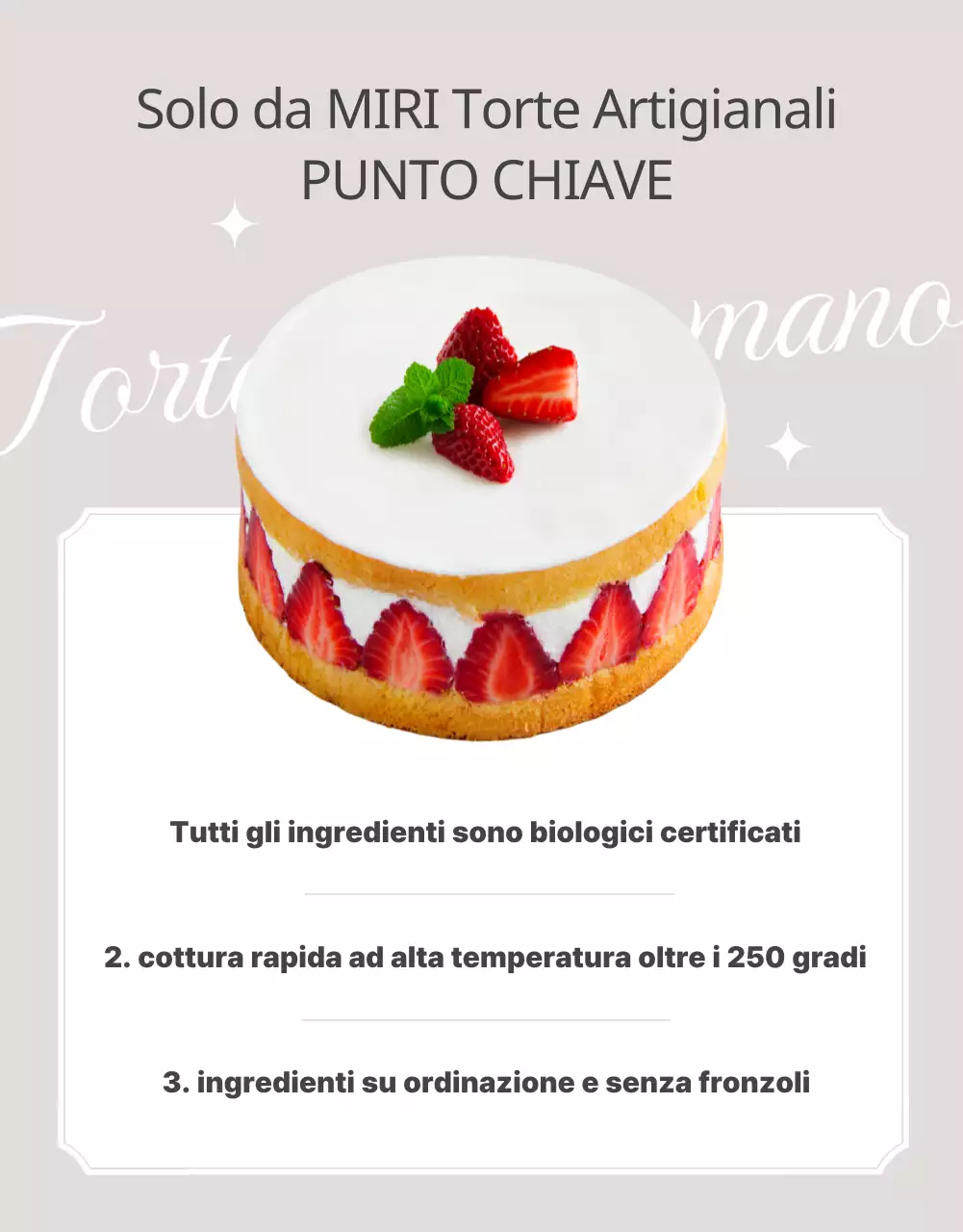 Promuovere una torta da forno classica in beige