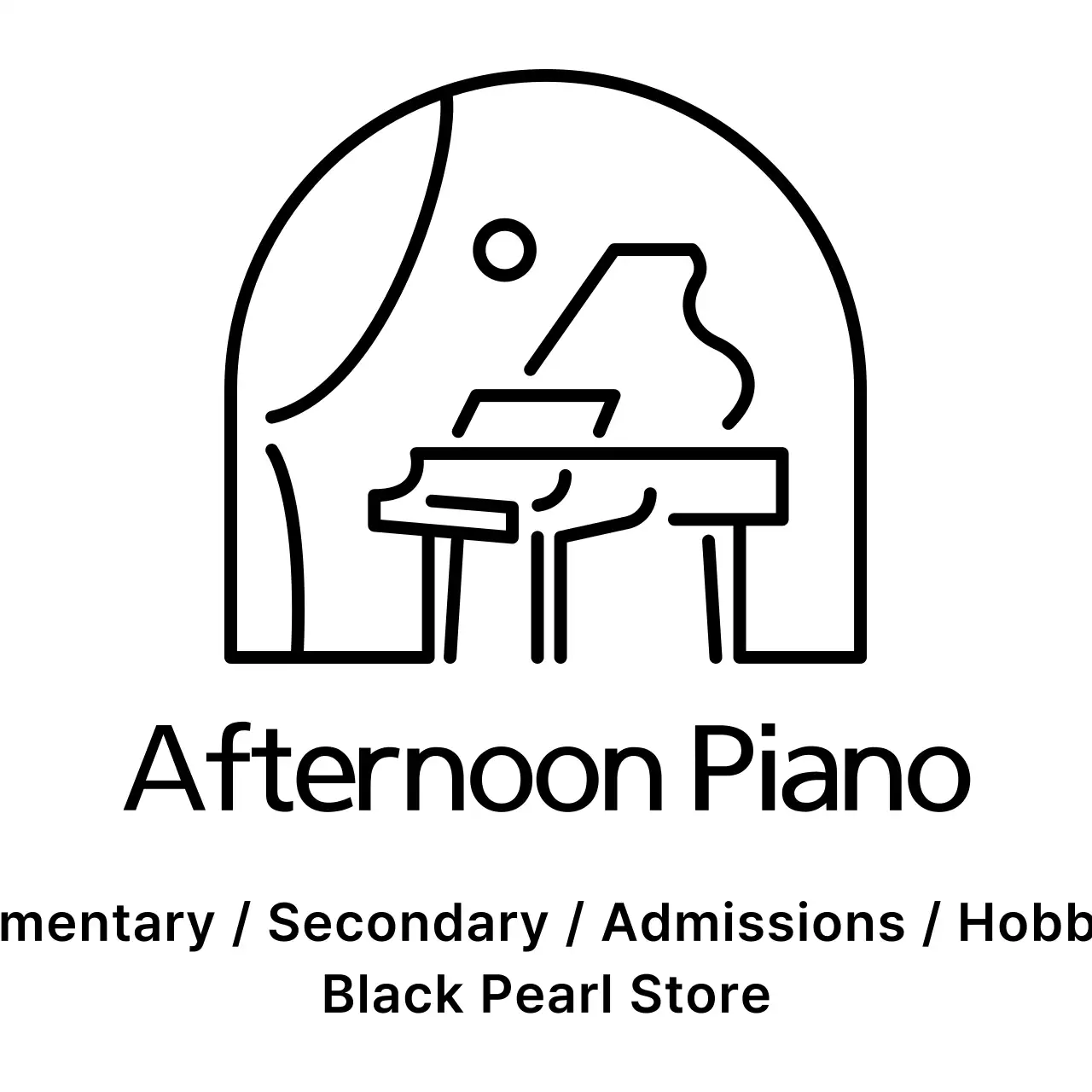 Piano school design with piano landscape icon